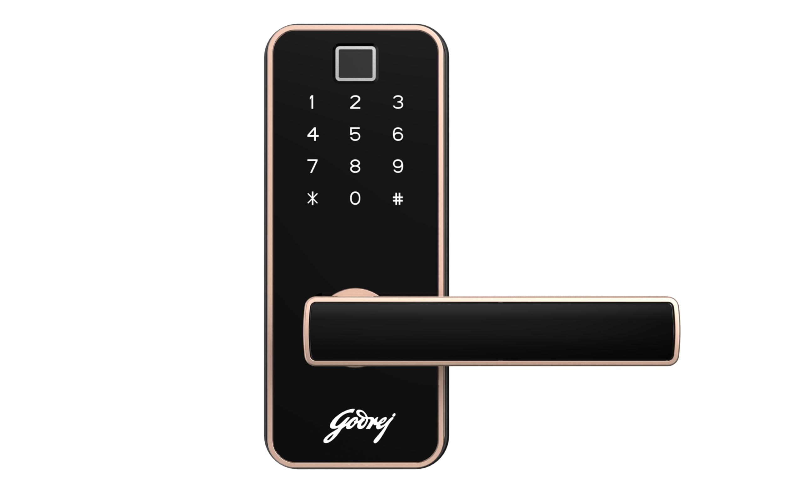 Godrej Smart Lock I Catus Touch Pro I Digital Lock for Main and Internal Wooden Door I 3 in 1 Access I Fingerprint I Pin Access I Mechanical Key I Rose Gold (B0CM9G8NKF) Amazon Price History, Amazon Price Tracker