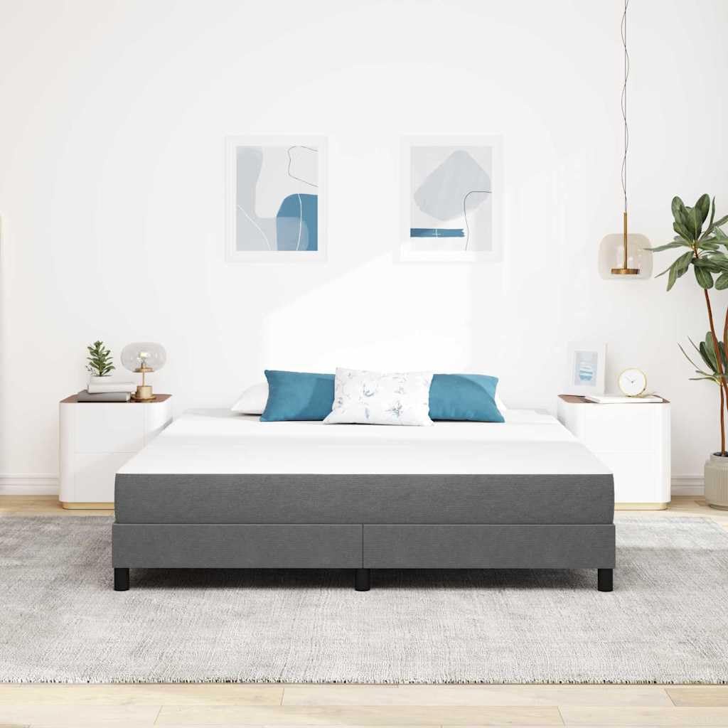 Colchón de cama con colchón gris claro, 180 x 200 cm, funda de tela, marco de madera, núcleo de muelles ensacados, diseño moderno, tamaño Super King Size