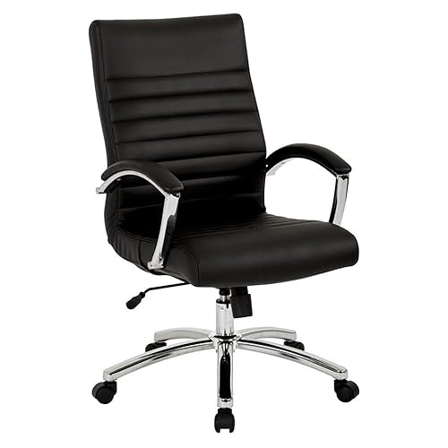 Office Star FL Series Executive Faux Leather Adjustable Office Chair