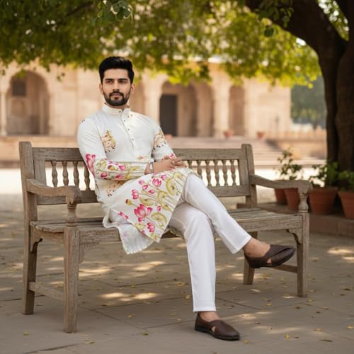 Image of Men's Traditional Kurta for Men | Ethnic Wear Kurta for Festive, Wedding & Casual Occasion | Stylish Regular Fit Kurta for Men