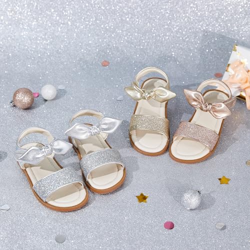 Image of ESTINE Toddler /Little Kid Girls Bow Open Toe Flat Evening Dress Sandals
