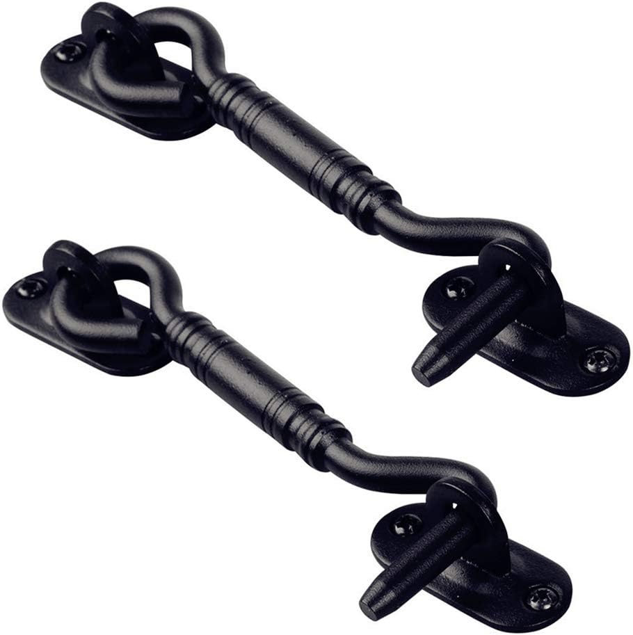 Amazon Com Ymeibe Antique Door Hook Lock Antique Style Heavy Duty Hook And Eye Door Latch For Sliding Barn Door Or Garage Fence Shed And Cabin Doors With Screws 2 Pack Tools