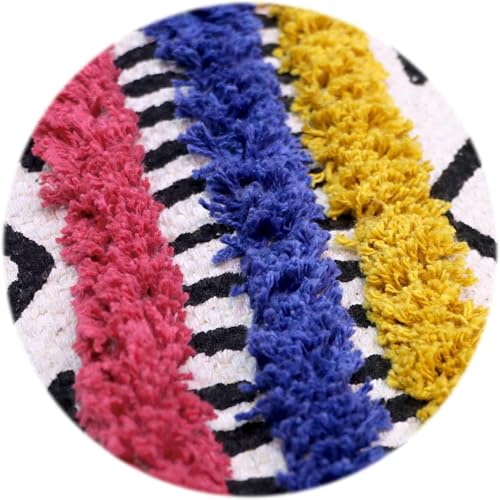 Image of Hand Woven 100% Natural Cotton Export Quality Designer Rug,Carpet, Bed Side Runner for Bedroom,Living Room, Size-2x5 feet or 60 cms x 152 cms (Maroon & Black)