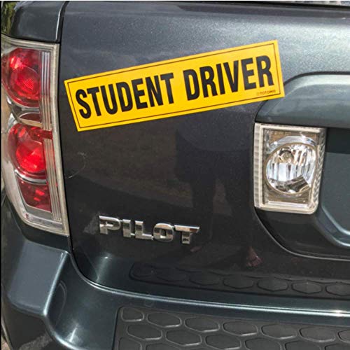 Totomo Student Driver Magnet For Car - Large 12"X3" Magnetic Reflective Vehicle Safety Sign For New Rookie Learner Drivers Removable Bumper Sticker Please Be Patient (3 Pack) #TOP4