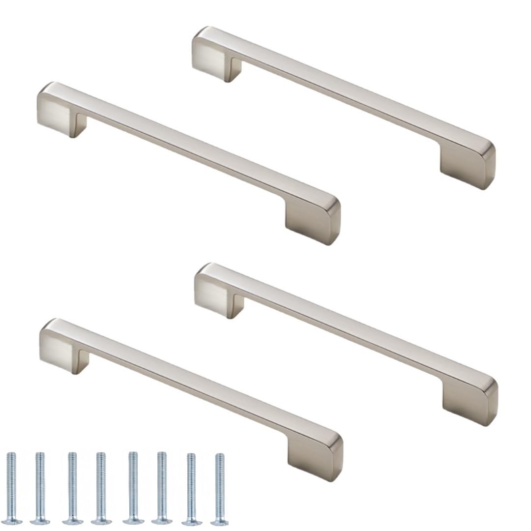 NLQCSXWEP Zinc Alloy Cabinet Bow Handle, Zinc Alloy Cabinet Handles Pack of 4 Multicolor 96-320mm(160mm Matte Brushed)