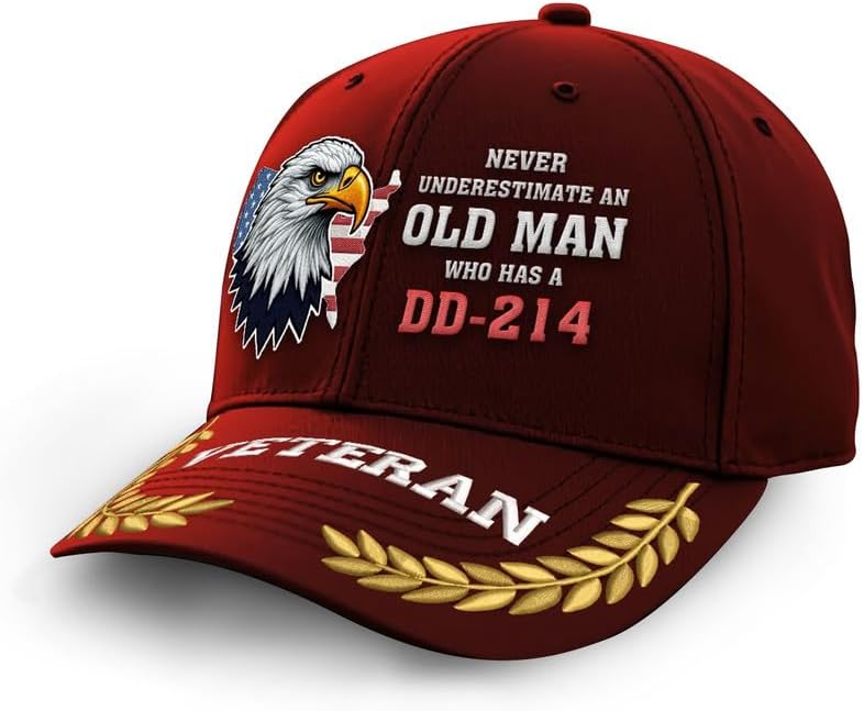 Embroidered DD-214 Veterans Hats, Embroidered Veterans Caps for Men, Military Cap, Gifts for Veterans Day