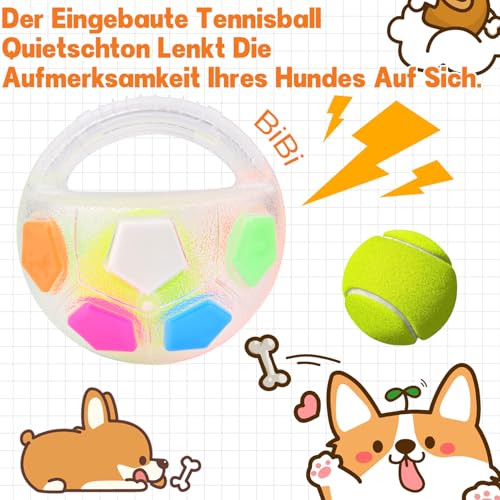 Dog Calming Ball, Anti Stress Ball Hund, Hundeball mit Handle, Antistressball Hund, Haltbares Hundespielzeug mit Quietscher Interaktives Hundespielzeug Balls für Mittlere Große Hunde, Indoor & Outdoor