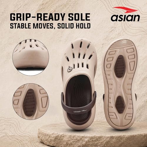Image of ASIAN AGC-25 Men's Lightweight EVA Clogs | Soft Comfort & Breathable Vent Upper | Anti-Slip Grip Sole & Casual Slip-On