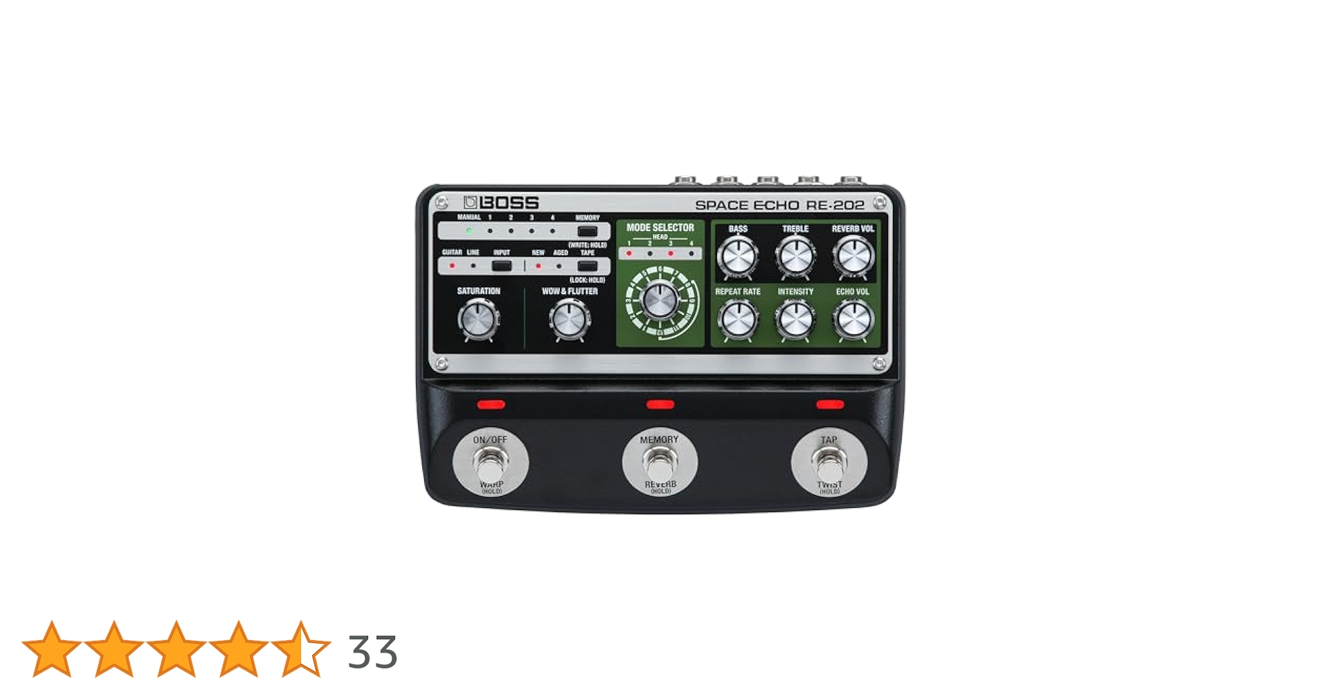 BOSS RE-202 スペースエコー BOSS RE-202 Space Echo Effects Pedal Black | Guitar Center