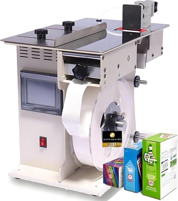 Etichettatrice semiautomatica con applicazione ad angolo retto pelabile per prodotti quadrati