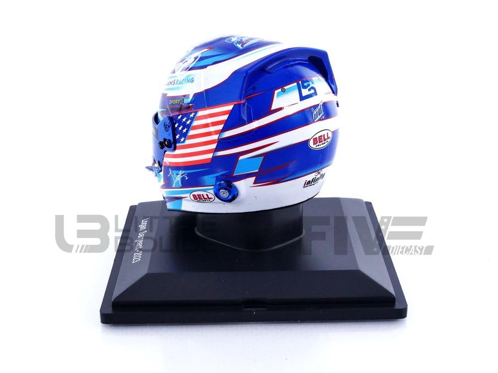 F1 Williams Racing Team – Logan Sargent 2023 – Réplique du mini casque à l'échelle 1/5 – Produit officiel – Casques Bell par Spark Models