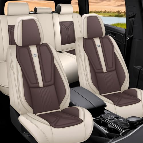 Image of Custom Car Seat Covers for Chevy Blazer 2019-2026,Easy install,Beige Brown | nappa leather seat protector,full coverage seat covers,all weather seat cover,waterproof,anti-slip,easy clean,5 seat Standard