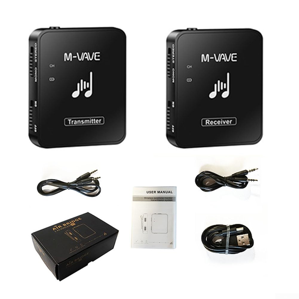 2.4G Wireless in-Ear Monitor Auricolare Ricevitore Trasmettitore Ricaricabile, per Studio Band Prova Live Performance Camera Record