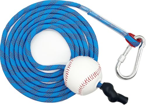 JUJINGYANG Baseball Swing Hitting Trainer Pro - Adjustable Pendulum Ball System with Secure Locking Anchor | Improve Batting Accuracy & Power| Dual-Mode Tee + Front Toss Drills for Youth/Adults