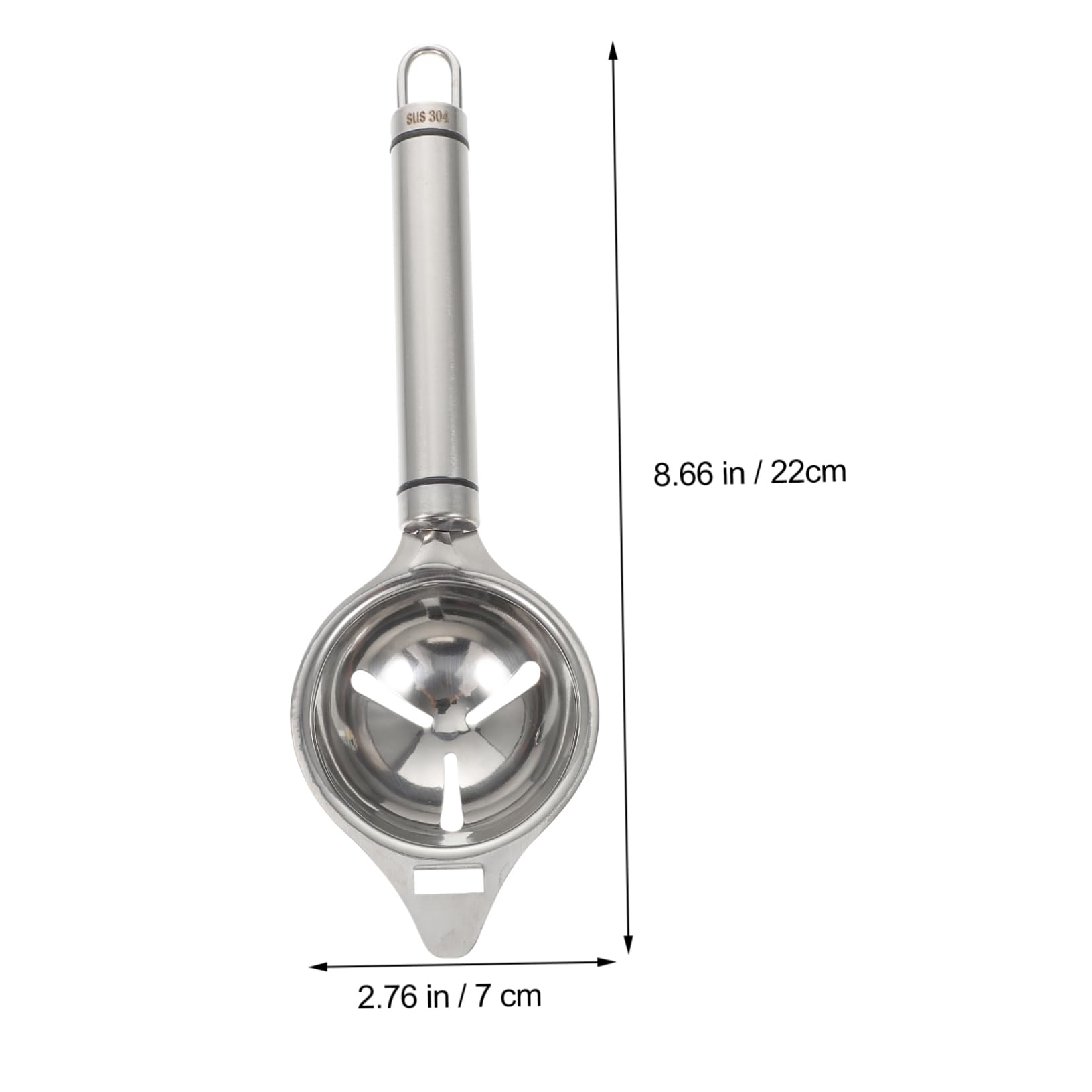 Cabilock 304 Stainless Steel Egg Separator Yolk Filter and Separator for Cooking and Baking Kitchen Sieve with Handle for Chefs and Home Cooks