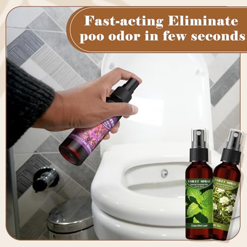 Image of 8 Pcs Toilet Spray Bathroom Odor Eliminator 2oz Air Freshener,Brown,Natural