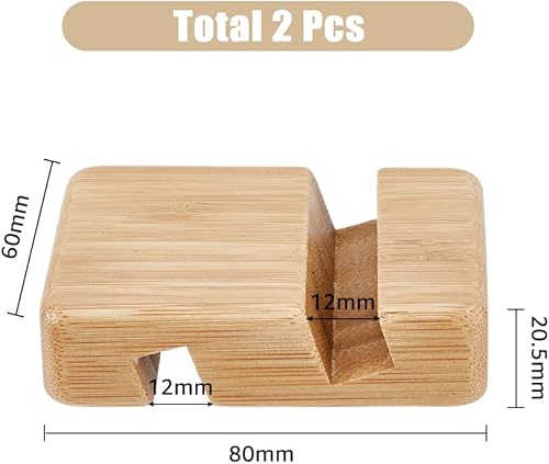 Miniatura 2 de 2 soportes de madera para teléfono celular, redondo, Huanghuali, soporte para teléfono móvil, color marrón arena, portátil, compatible con la