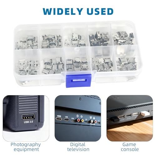 Kit 100 Piezas Conectores Micro USB Hembra 5 Pines miniatura 5