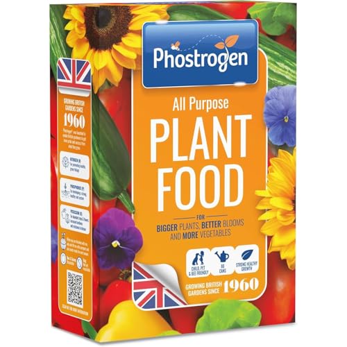 Phostrogen All Purpose Plant Food - Soluble Feed Growth Fertiliser Lawn - Plant and Edibles Fertiliser Feed - Indoor and Garden Use - Plant Nutrition - Improves Drought Resistance (800g (80 can))