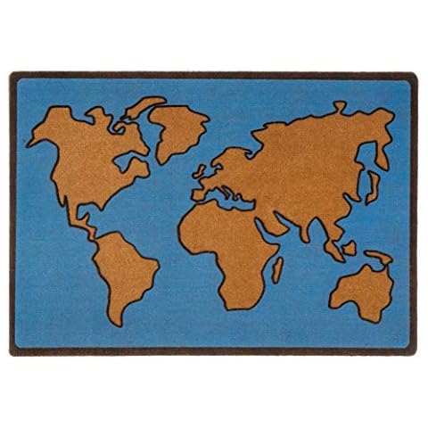 Balvi Felpudo World Map Color Azul Cover