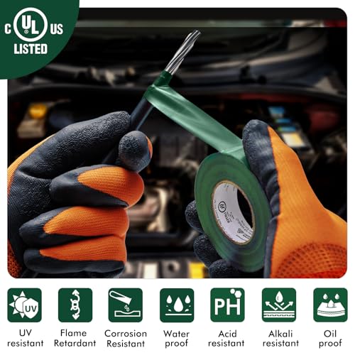 Image of Avery Dennison Electrical Tape, Professional Grade PVC Electric Tape, UL /CSA Listed Insulating Vinyl Tape for Electrical, Repairs, Automotive and Equipment, Pro-36C, in x 66 ft, Green, 1 Roll