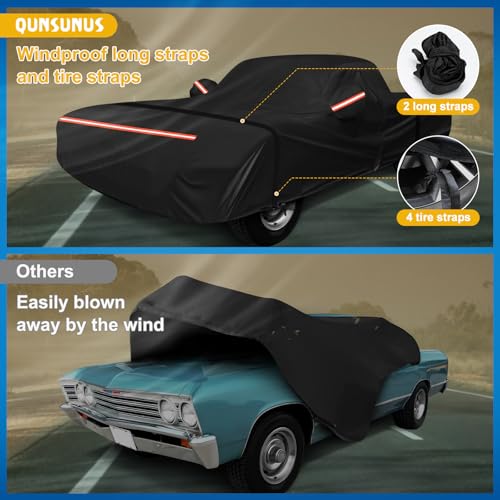 Image of QUNSUNUS Car Cover for Chevrolet El Camino 1964-1967 and 1978-1987, Outdoor Waterproof Car Cover with Zipper, All Weather El Camino Car Covers with Wind, Sun, UV and Dust Protection