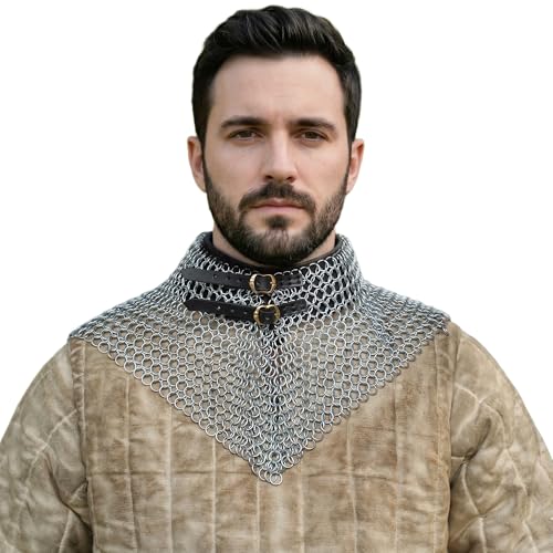 Collier en maille anti frottement armure de cou medievale en acier robuste