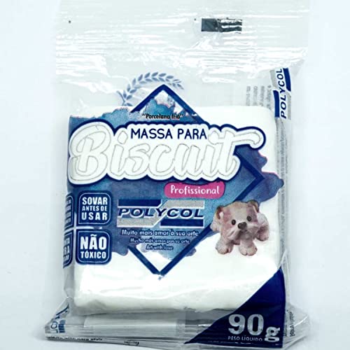 Massa Para Biscuit, Polycol, 90 Gramas, Branca
