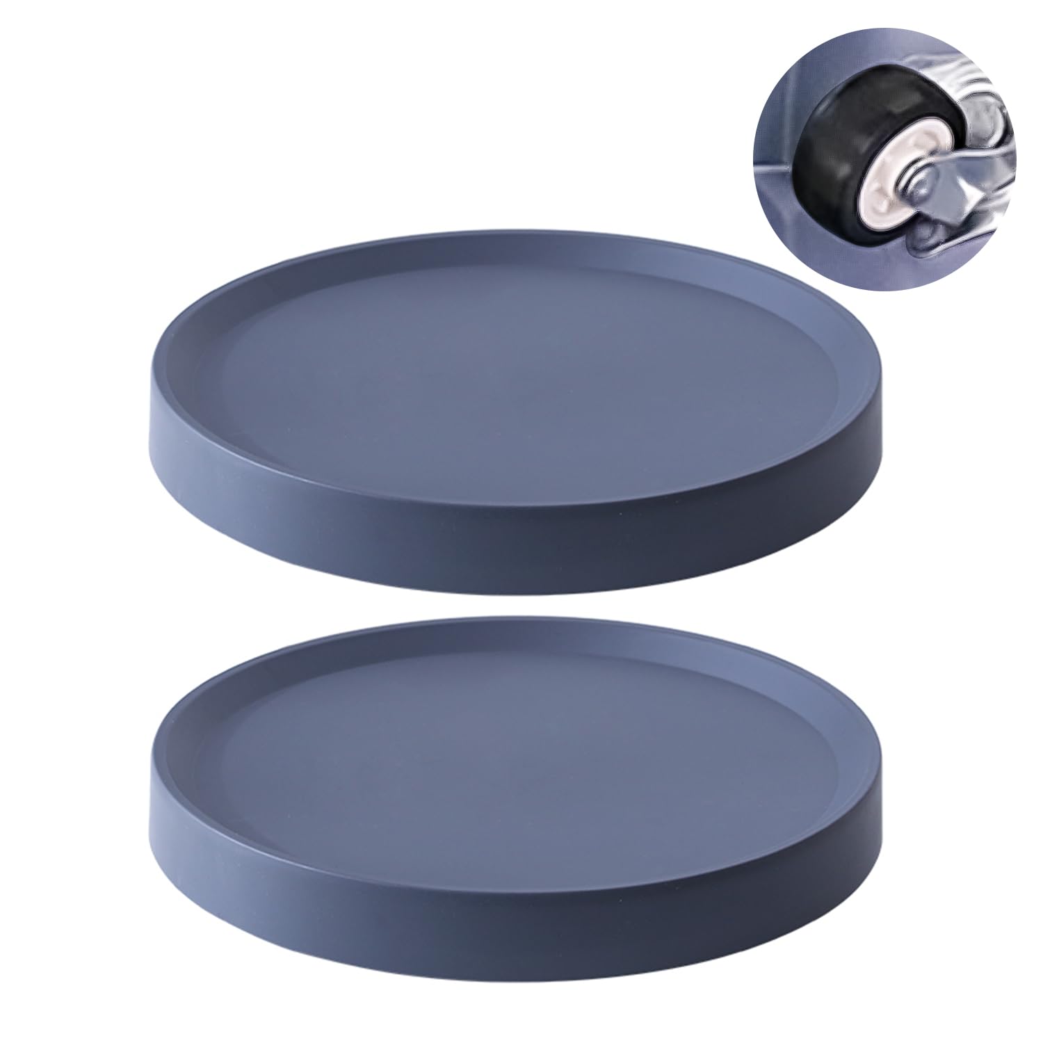 ETRAVEL 2 Pack Plant Caddy with Wheels 27cm Round Metal Potted Trolley Heavy Duty Movable Metal Plant Dolly for Indoor Outdoor Home Garden Tools (Outer D:28.5cm