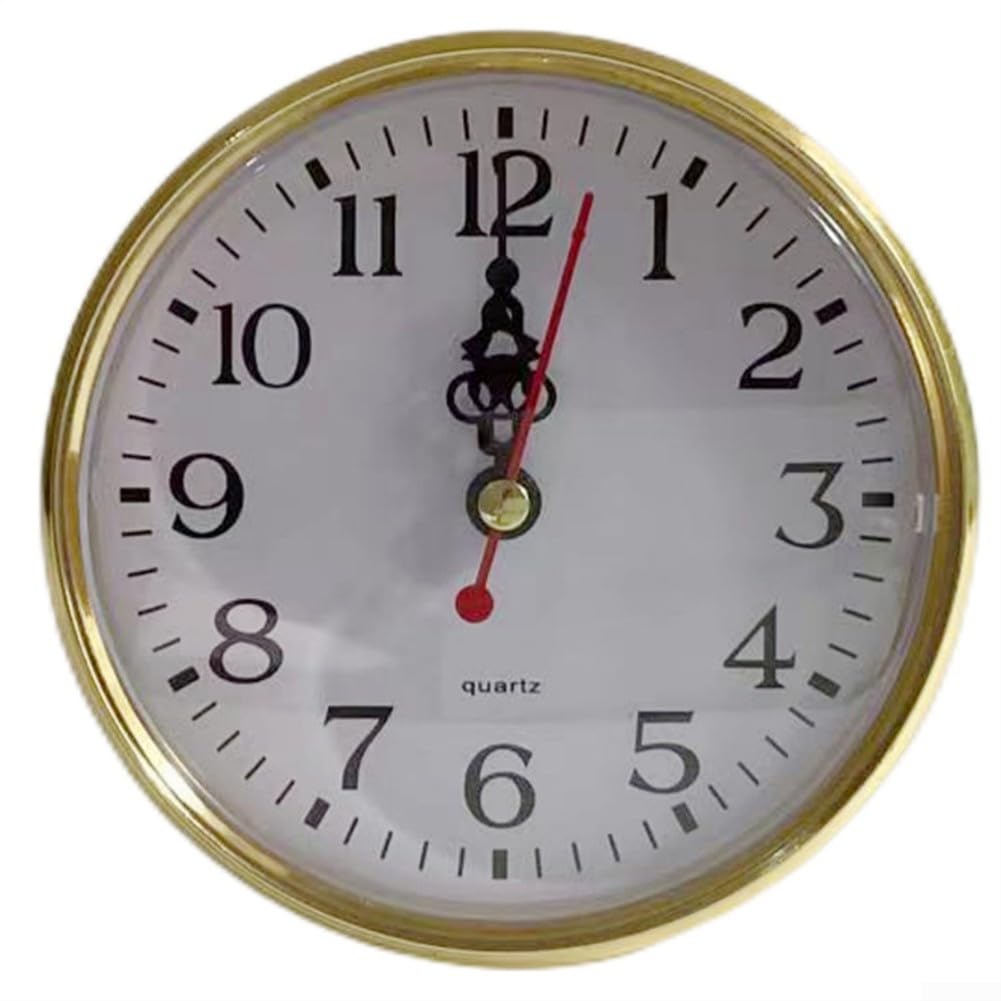 Kwartsklok Inzet 65mm - DIY Mini Klok Beweging Met Arabische Cijfers Goudkleurig