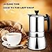 AMFOCUS Stovetop Espresso Coffee Maker - Stainless Steel Moka Pot 6 Cups Espresso Pot 300ml/10oz/6 Cup (1 Cup=50ml)