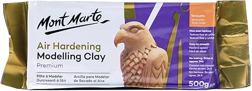 Miniatura 1 de Mont Marte Arcilla de modelado de endurecimiento al aire de color terracota 500 g (1.1 lb). Arcilla seca al aire de color terracota con tiempo de