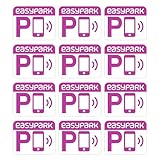 EASYPARK Offizielles Parkplatz-Aufkleber-Set – vorne + hinten – 5 x 4 cm – Sichtbarkeit Day&Night, Regenschutz und UV-Strahlen – entspricht ZTL und blauen Streifen – streifenfreie Anwendung im Freien