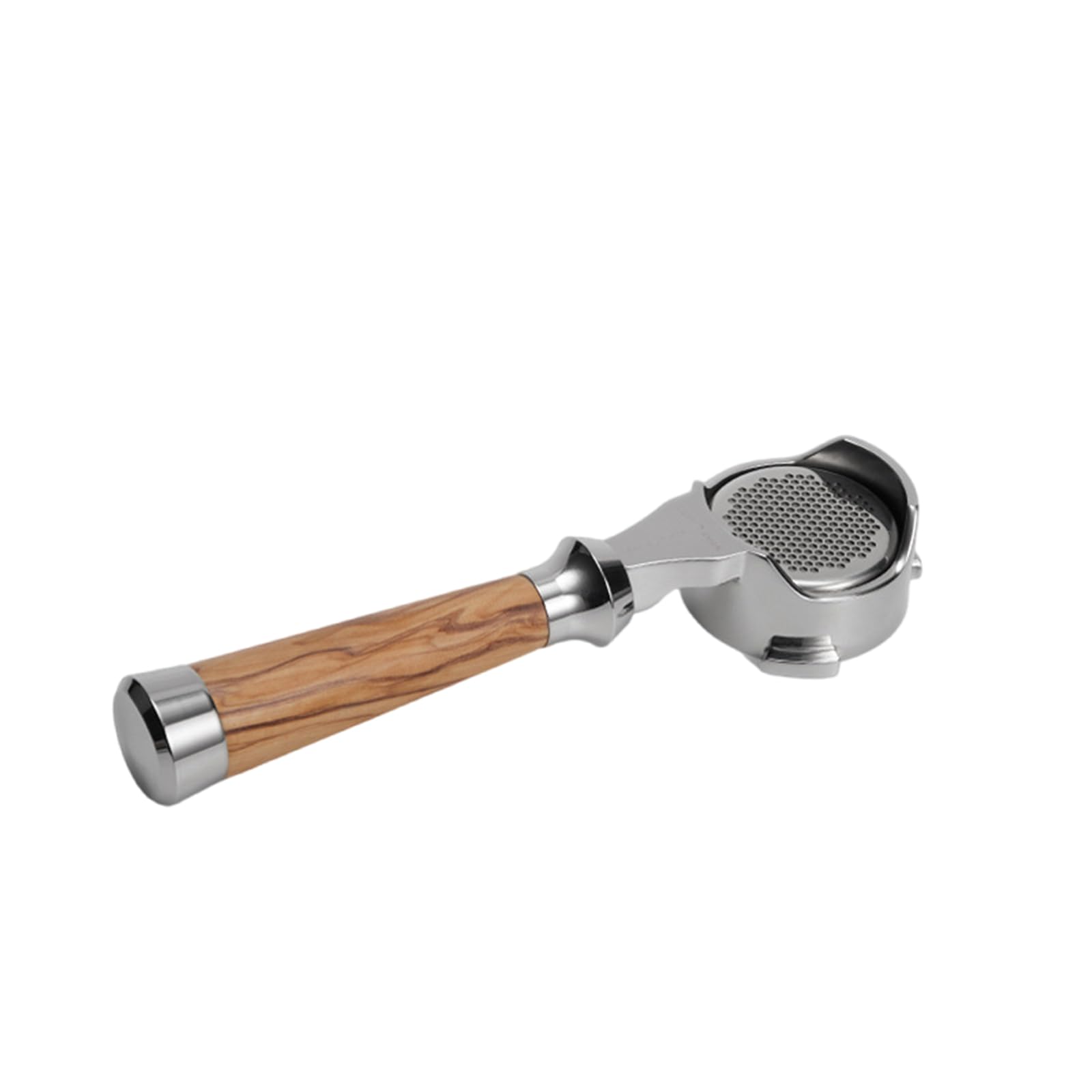 HDOYTXXM Stainless Steel Espresso Portafilter with Wood Handle Bottomless Coffee Machine Filter Basket Coffee Shop Equipment Home Brewing Equipment