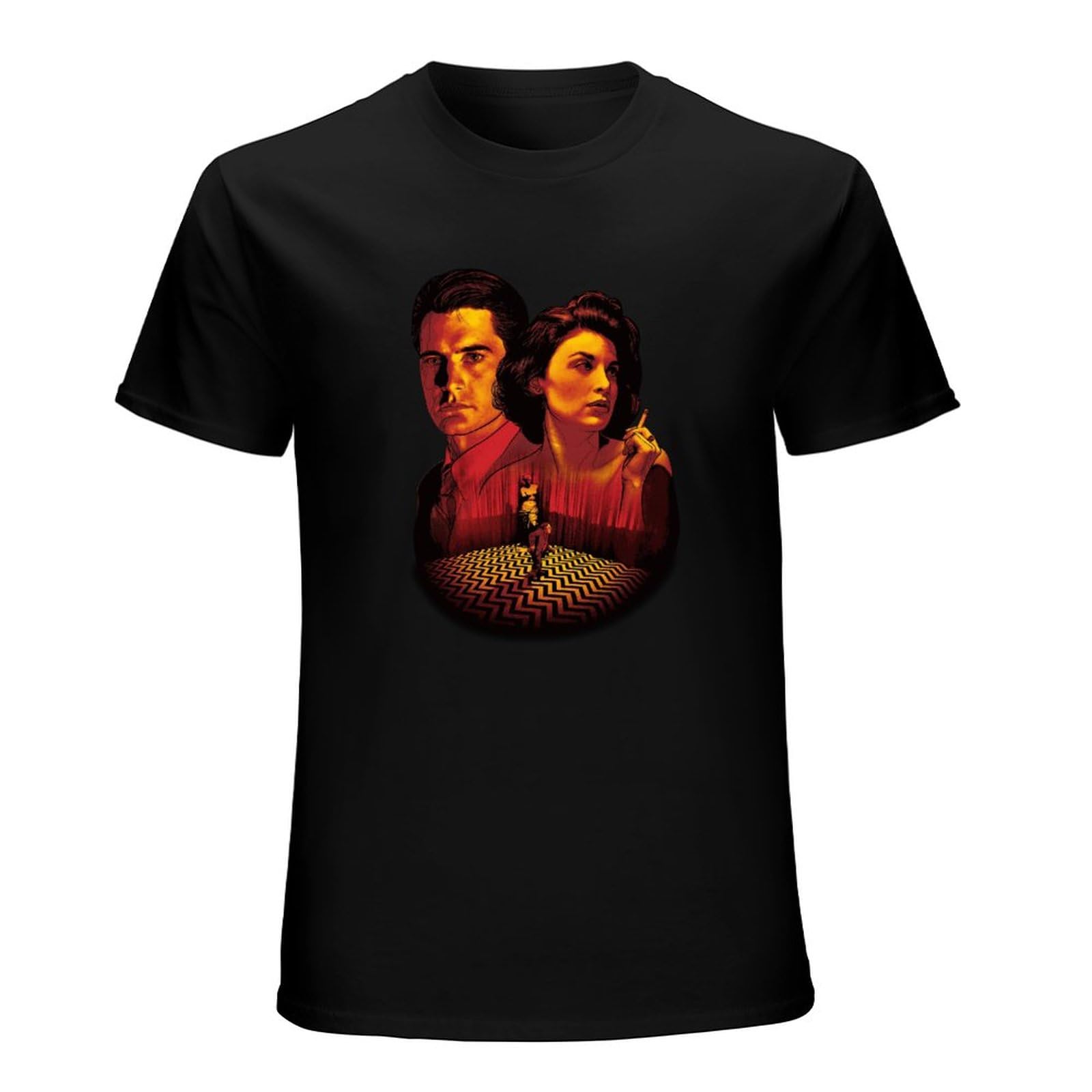 Twin Peaks Art, Dale Cooper Audrey Horne Mens Womens Tee Short-Sleeved T-Shirts Black L