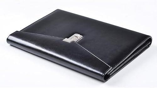 Miniatura 2 de A4 Cuero Contraseña Bloqueo de Documentos Bolsa Administrador Carpeta de Archivos para Escritura de Oficina Papel Legal TPN086 (negro)