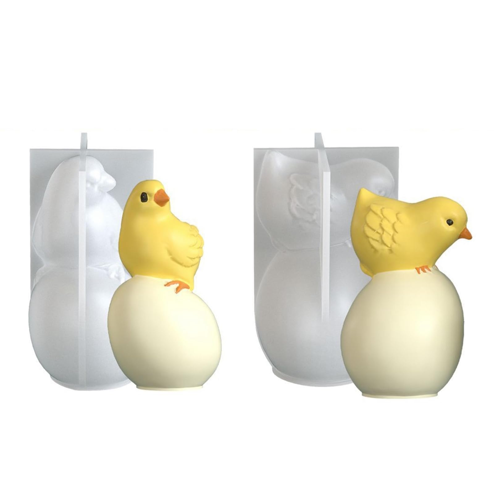 Stiesy Easter Egg Candle Molds Silicone, 2 Pcs Standing Chicken with Egg Resin Casting Molds for Candle Making, Soap Casting, DIY Crafts, Easter Gifts Home Decor - 2 Styles