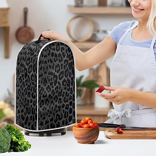Image of Talayituse Black Leopard Print Blender Dust Cover, Fingerprint Protection Cover for Stand Mixer or Coffee Machine, Home Kitchen Appliance Cover for Stain Dust Resistant Supplies