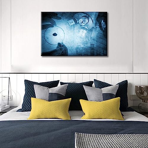 Image of TUMOVO Laboratory Canvas Wall Art Young Scientist Wall Decor Living Room Clinical Laboratory Wall Decor for Bedroom Posters and Prints Framed Ready to Hang (16 inch Wx24 H)
