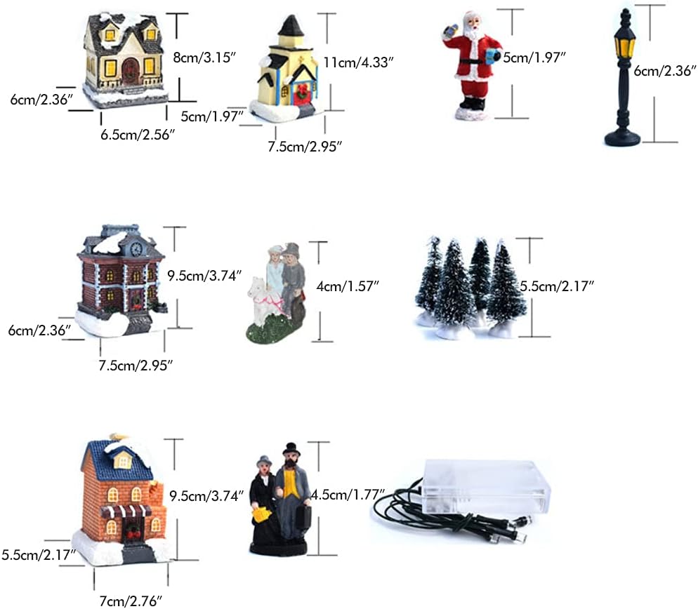 LED Christmas Village Houses Decorative Santa Claus Buildings Kids Home Decor (2nd Generation)