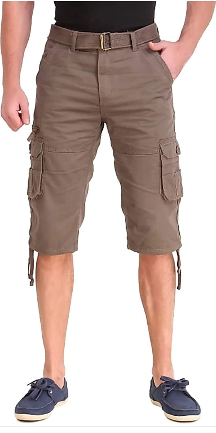 niue Stylish and Trendy Cotton Cargo 6 Pockets 3/4 Capry for Men's & Boy's (Brown)-(30)-picture-58