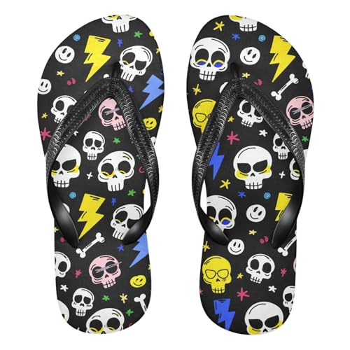Skull Funny Flip Flop Beach Summer Casual Sandal for Women & Men Shower Shoes 2301735