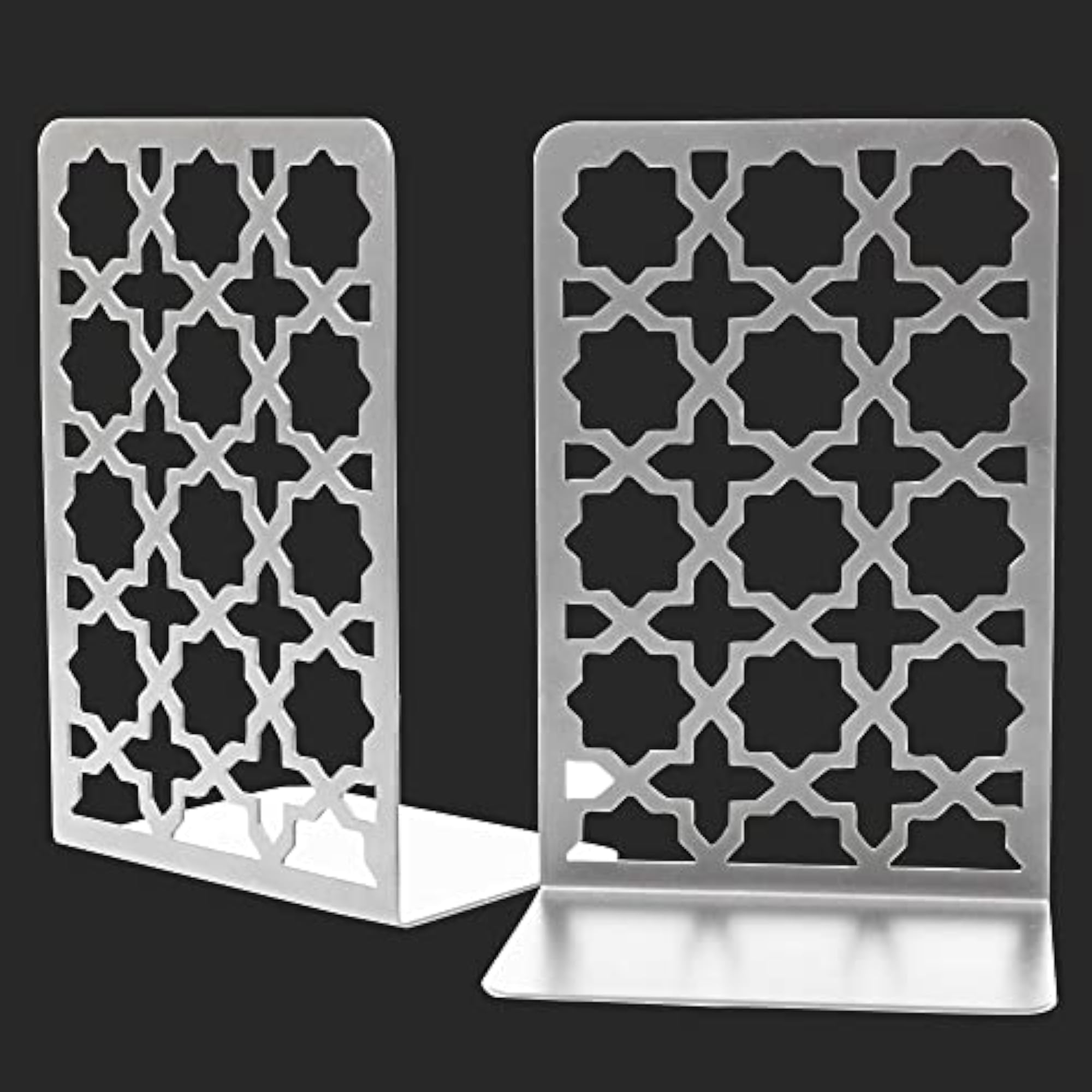 Metal Non Slip Bookends, Heavy Duty Set