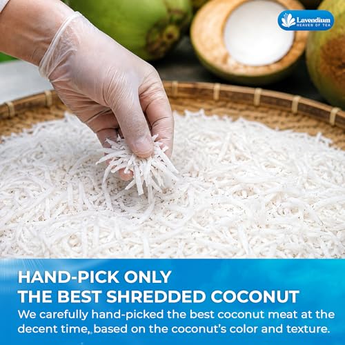 Image of Lavendium Shredded Coconut, Unsweetened Macaroon Cut, 32 oz | Unsweetened macaroon-cut coconut flakes for macaroons, cakes, cookies and granola; no additives or preservatives.