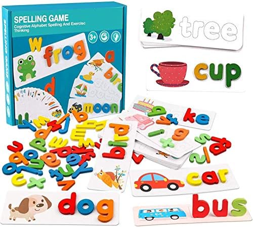 VASLON See and Spell Learning Toys, Matching Letter Spelling Game Sight Words Games Educational Preschool Toys