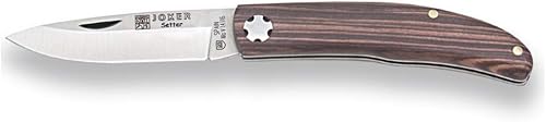 Joker "Setter NP112 - Cuchillo de bolsillo, mango de palisandro y hoja de 2.5 pulgadas, herramienta para pesca, caza, camping y senderismo