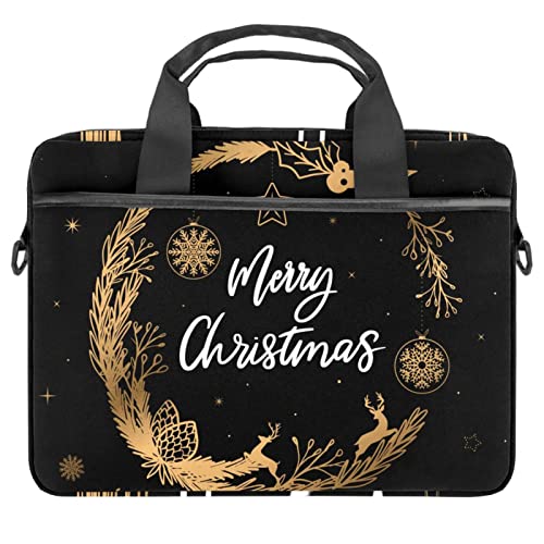 Sac ordinateur portable 13-14.5" moineau bleu et couronne dorée | Sacoche élégante 11x14.5x1.2in