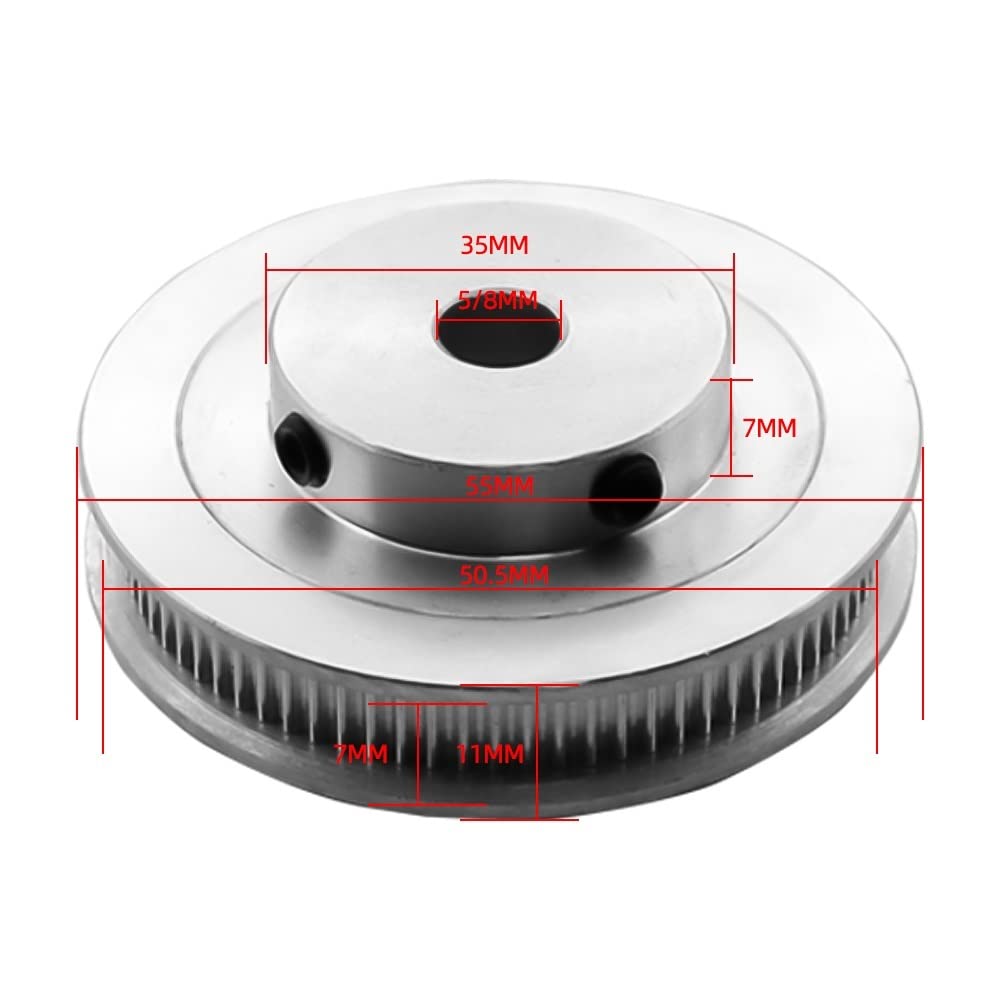 GT2 Zahnriemenscheibe – 80 Zähne, Für 3D-Drucker & CNC-Fräsen, 5 Mm Bohrung, Rostfreier Stahl