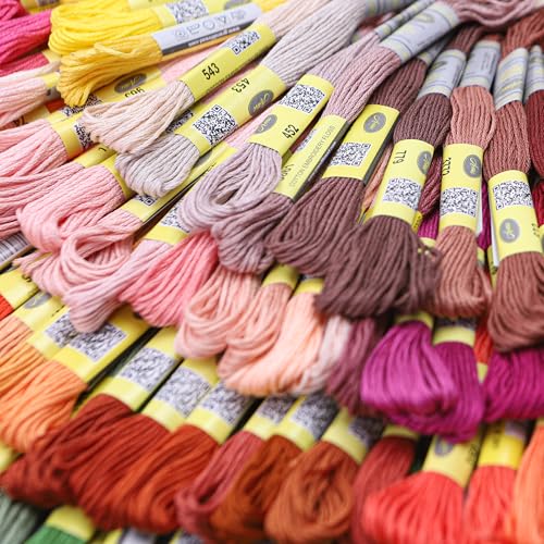 Image of 505 Colors Set Premium Double Mercerized Egyptian Cotton Embroidery Floss 8M Each for Cross Stitch Threads, Friendship Bracelets Floss, Craft Floss, Embroidery Floss Set (505 Skeins)