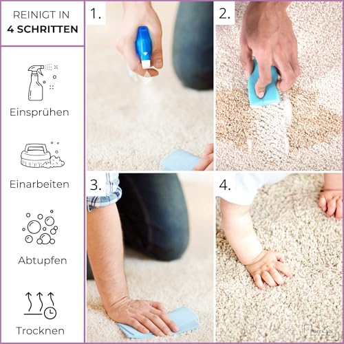 PureCLN Polsterreiniger Spray mit Farbauffrischer, 500ml – Couch-Reiniger gegen hartnäckige Flecken und schlechte Gerüche – Sofa-Reiniger faserschonend für Autositze, Teppiche & Polster